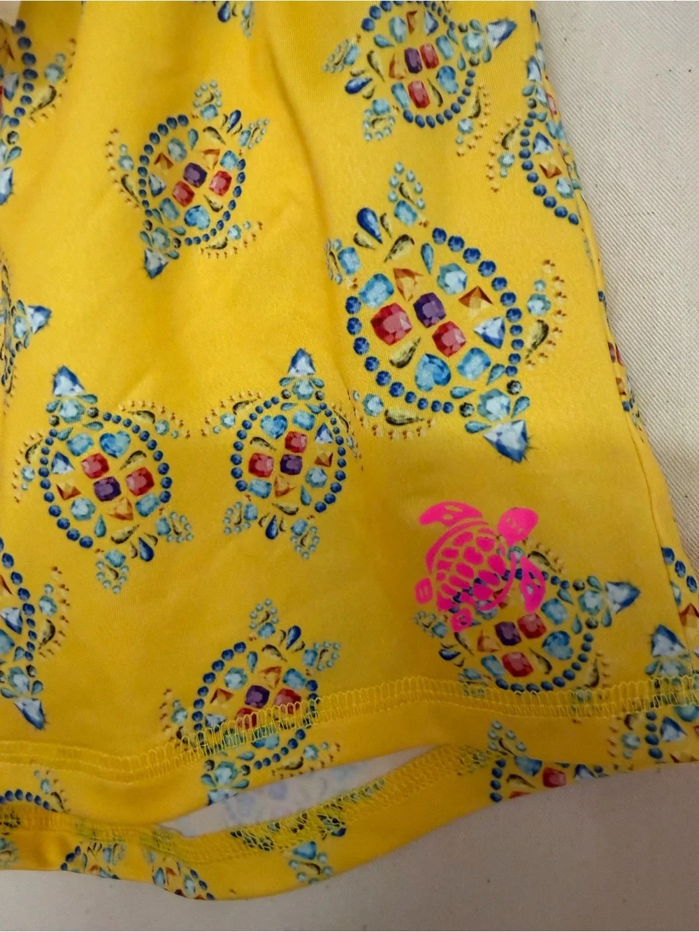 Vilebrequin Girls Yellow Turtle Print Swim Shorts Size 12/152 cm NWT